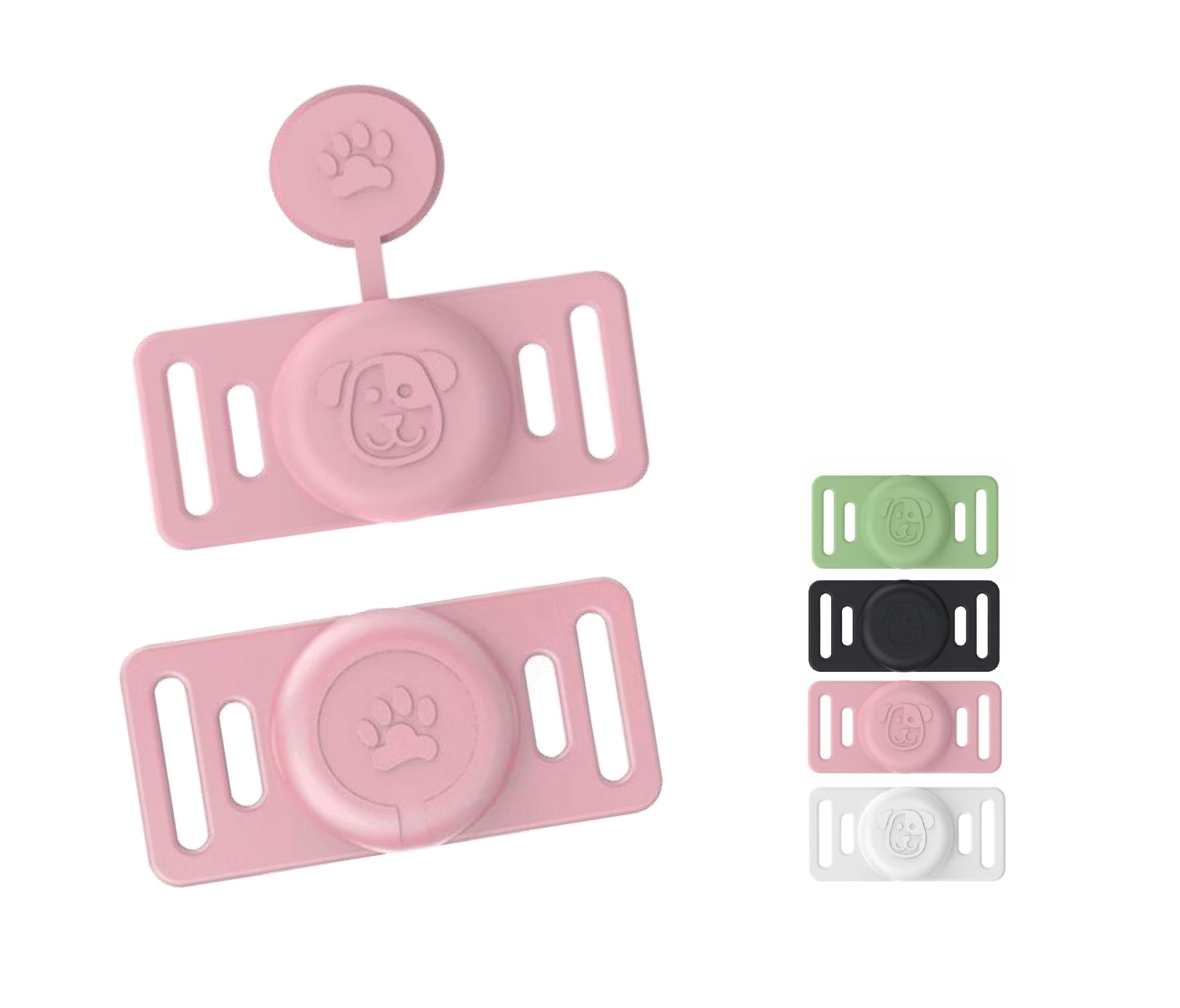 Paquete de 4 soportes para collar de perro AirTag, funda protectora de silicona impermeable para Apple Air Tag Tracker, accesorio GPS, resistente a los arañazos, soporte para collar de mascotas, perro
