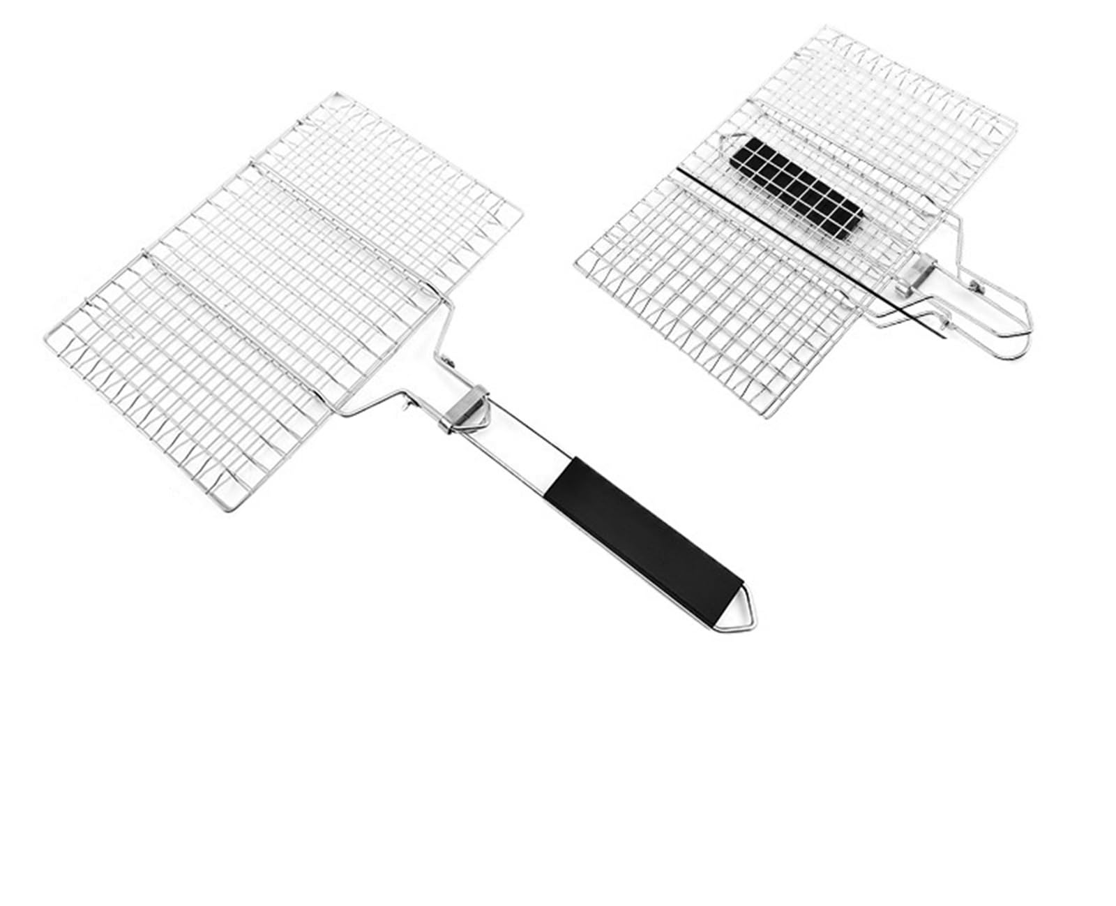 Red de Barbacoa Plegable de Acero Inoxidable 304, Desmontable, portátil, con Clip for Parrilla de Pescado. para La Barbacoa(S)