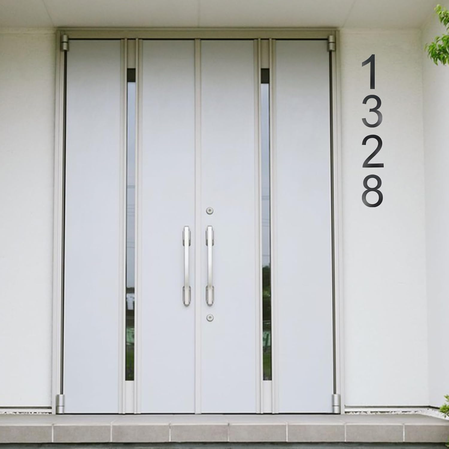 5" Floating Stainless Steel Address House Number, Metal Modern House Numbers,Coated Black,for Outdoor Mailbox Yard Home Wall DoorGarage Gate With Matching Screws(7)