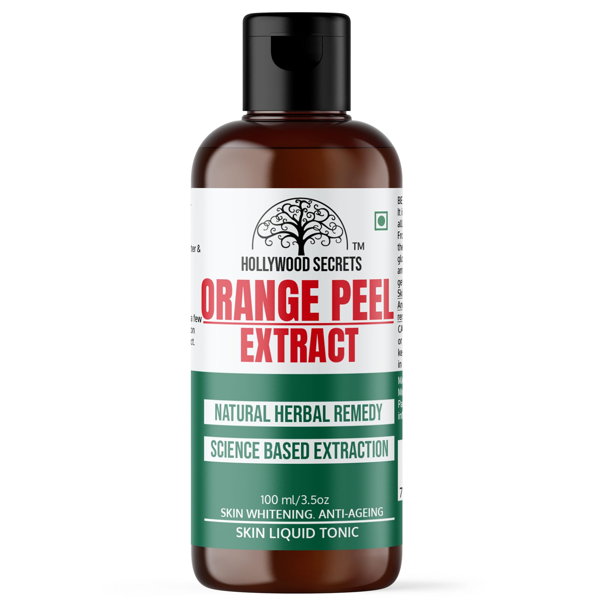 Hollywood Secrets Pure 85% Orange Peel Liquid Botanical Extract | Conditioner | Anti-ageing | Dark circle's|100ml