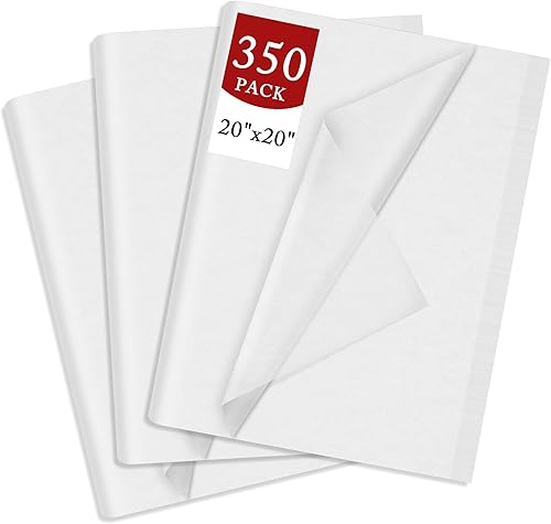 Miniatura 1 de 350 hojas de papel de seda blanco, 20 x 20 pulgadas, papel de regalo a granel para regalos, manualidades, baby shower, cumpleaños, decoración de