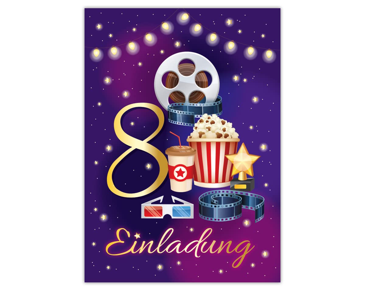 12 biglietti d'invito per l'8° compleanno dei bambini