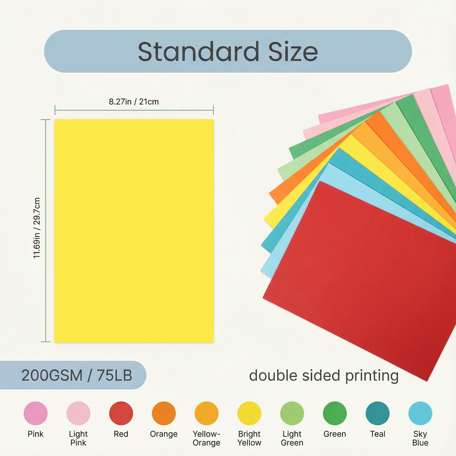 Papier kolorowy A4 230 g/m² 10 kolorów do scrapbookingu i rękodzieła