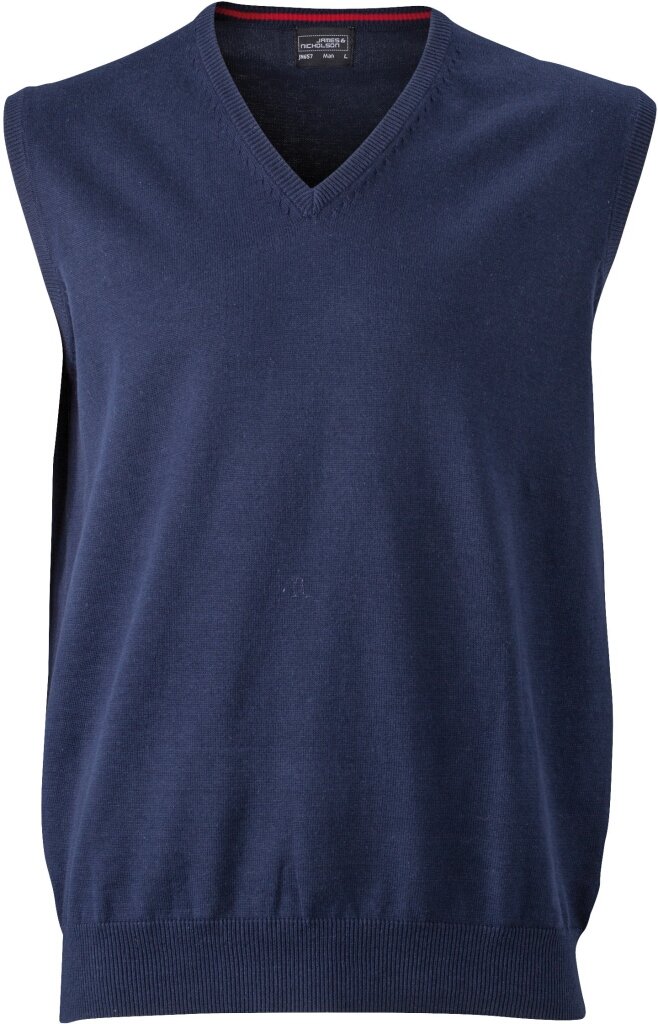 James & Nicholson Men's Navy Classic Cotton Sleeveless Pullover (L, )