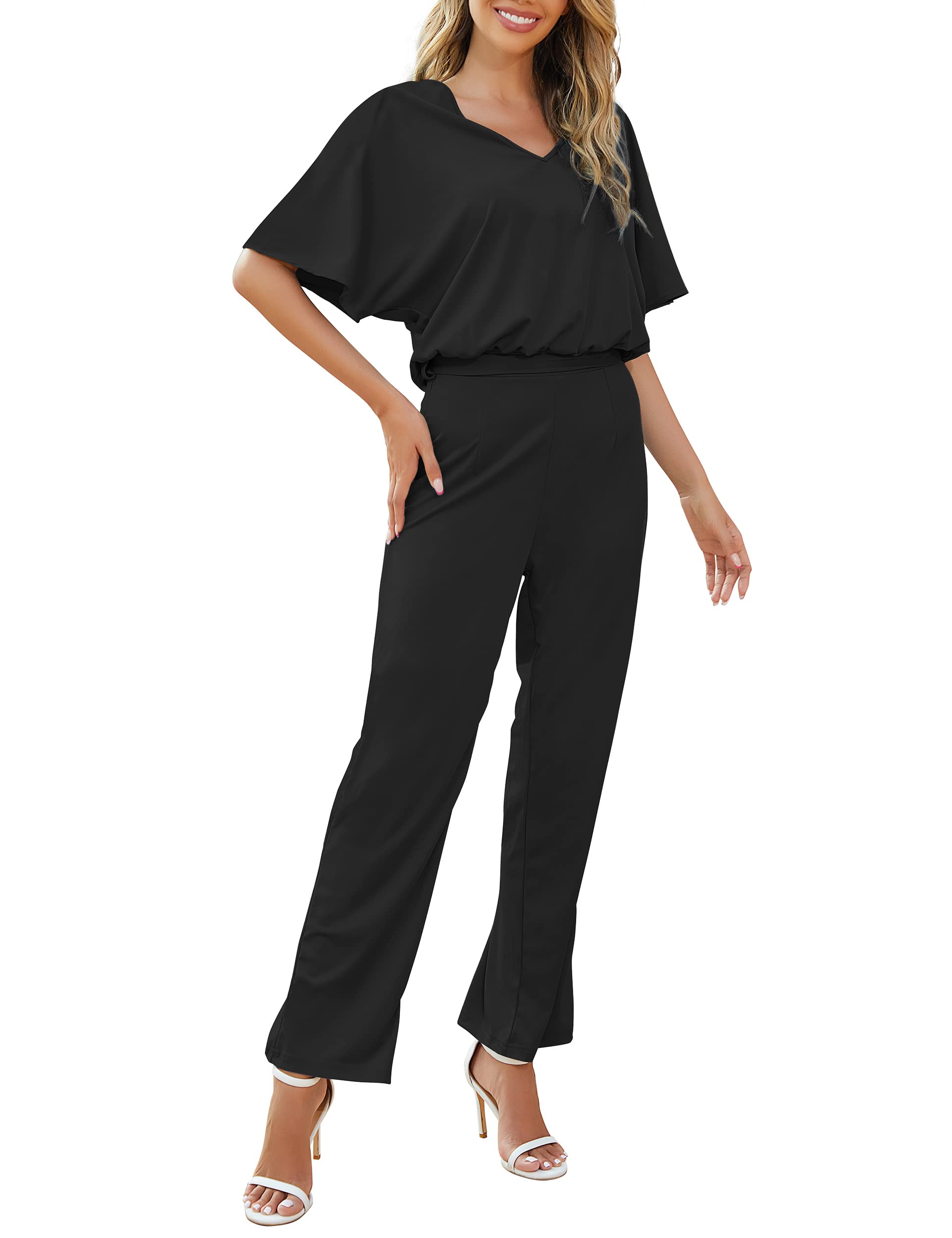 FANCYINNWomen 2 Pieces Outfits Summer Jumpsuit Romper Spaghetti Strap Top and Long Pencil Pants Casual Style