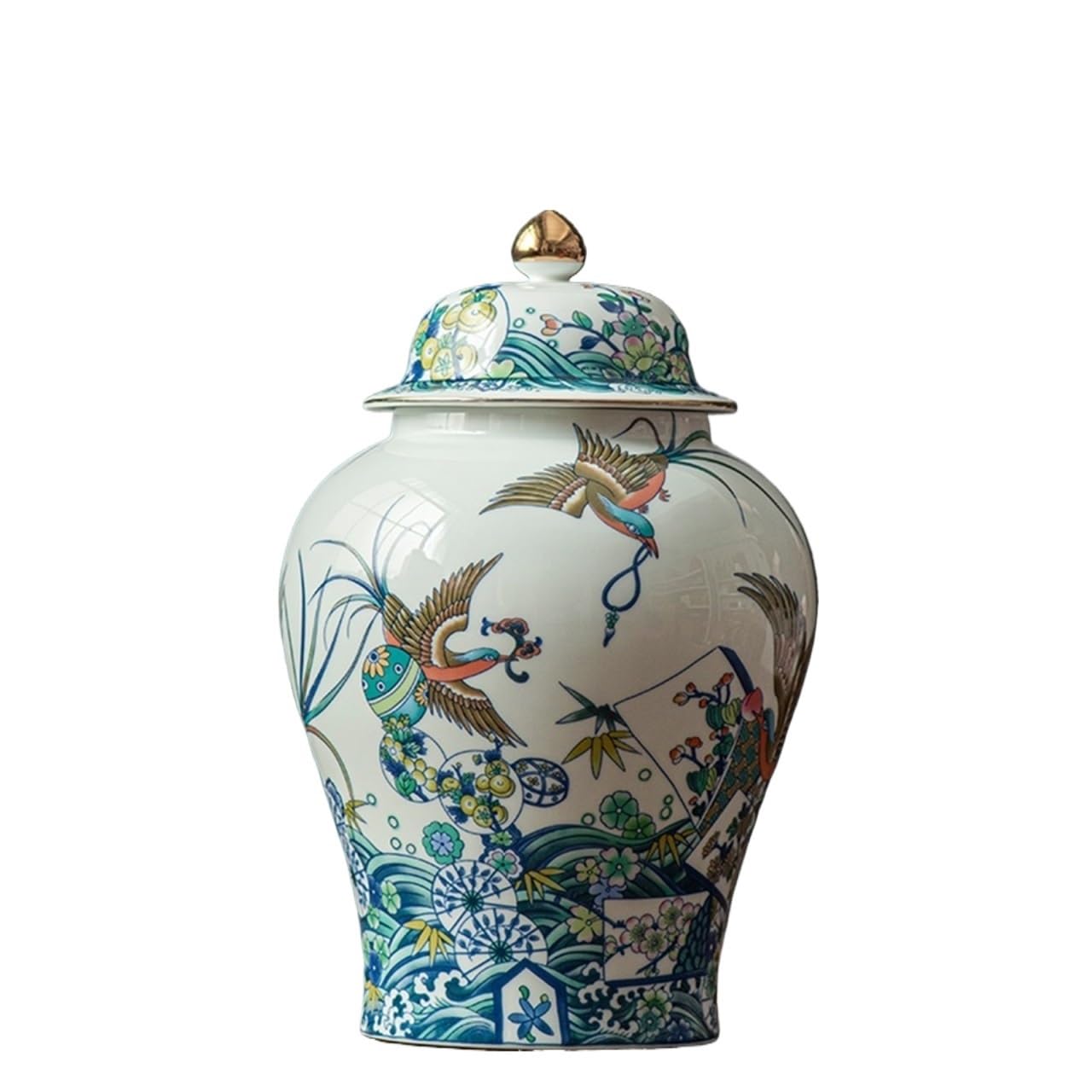 GFJHdfhE Chinese Style Decorative Jar Tea Cans Ceramic Ginger Jar For Home Decorations Vases Flower Display