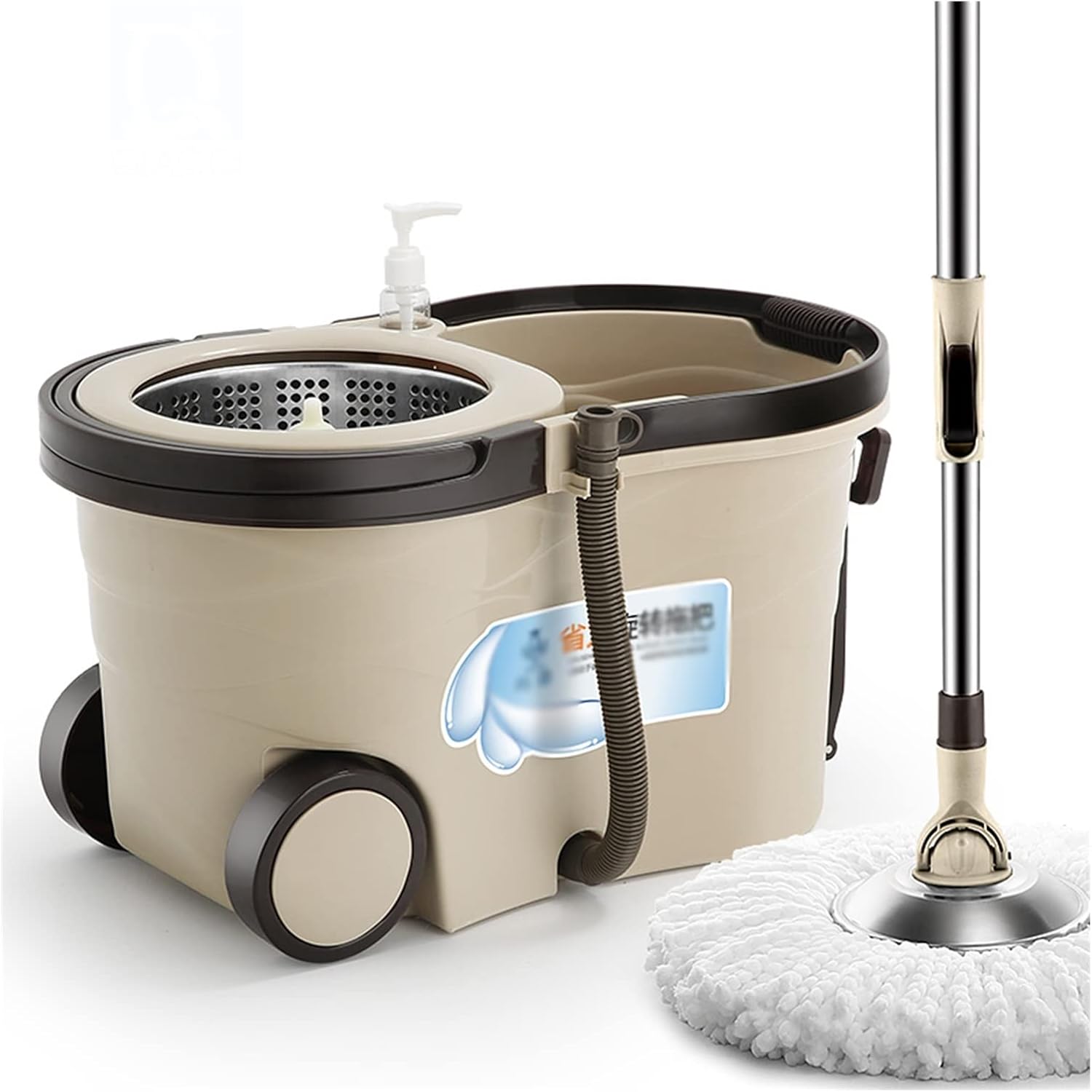 Spin Mop and Bucket Spin Mop Bucket System Stainless Steel