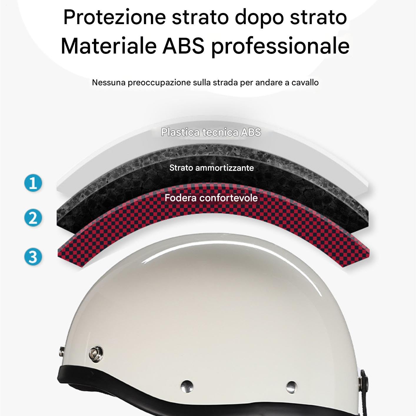 Halmetto di motocicletta, casco per moto a faccia aperta,Caschi da moto per uomini - Cappuccetto a faccia aperta traspirante fresco leggero per motocross scooter racing street incrociatore
