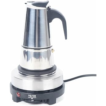 Espresso Maker 220 V 4/6 Cups Electric Espresso Machine Stainless Steel Coffee Machine with Electric Hob Coffee Maker Mocha Espresso Jug for Kitchen 6 Cup 300 ml