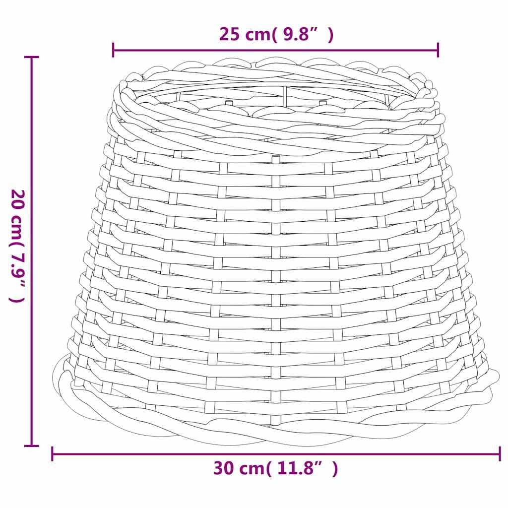 vidaXL Pantalla para lámpara Mimbre marrón Ø30x20 cm, Pantalla de lámpara de Techo, Pantalla de lámpara de mesilla, Pantalla de lámpara de Mimbre