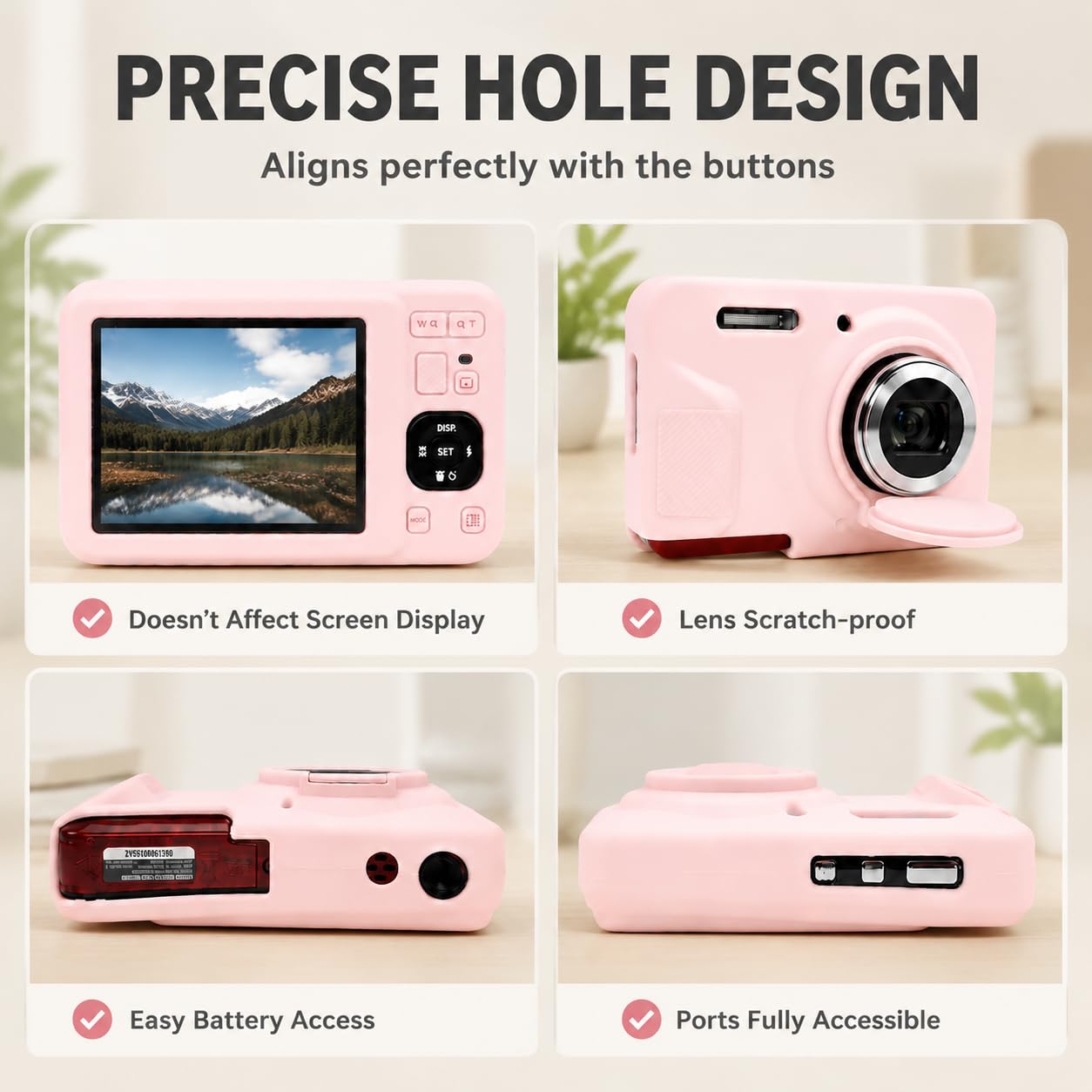 Funda para Kodak Pixpro FZ55, funda de silicona suave para cámara digital con bonita correa de muñeca y protector de pantalla, funda protectora de cámara con cubierta de lente para accesorios Kodak
