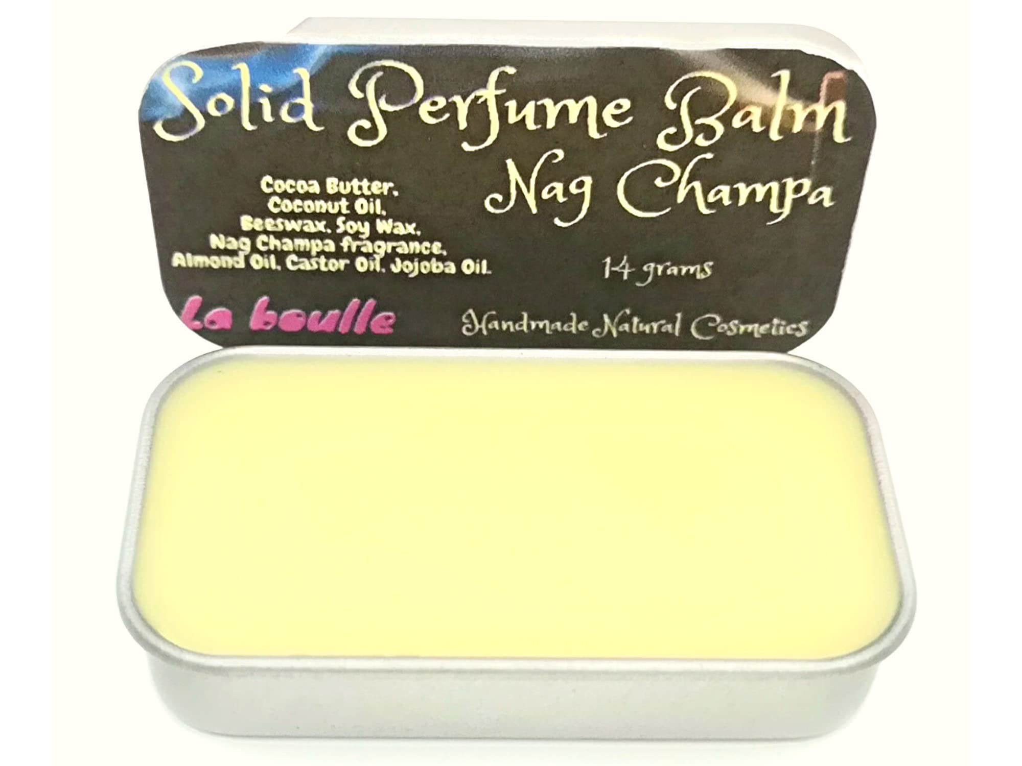 Nag Champa Solid Natural Perfume Balm. For Sensitive Skin. Handmade in UK.