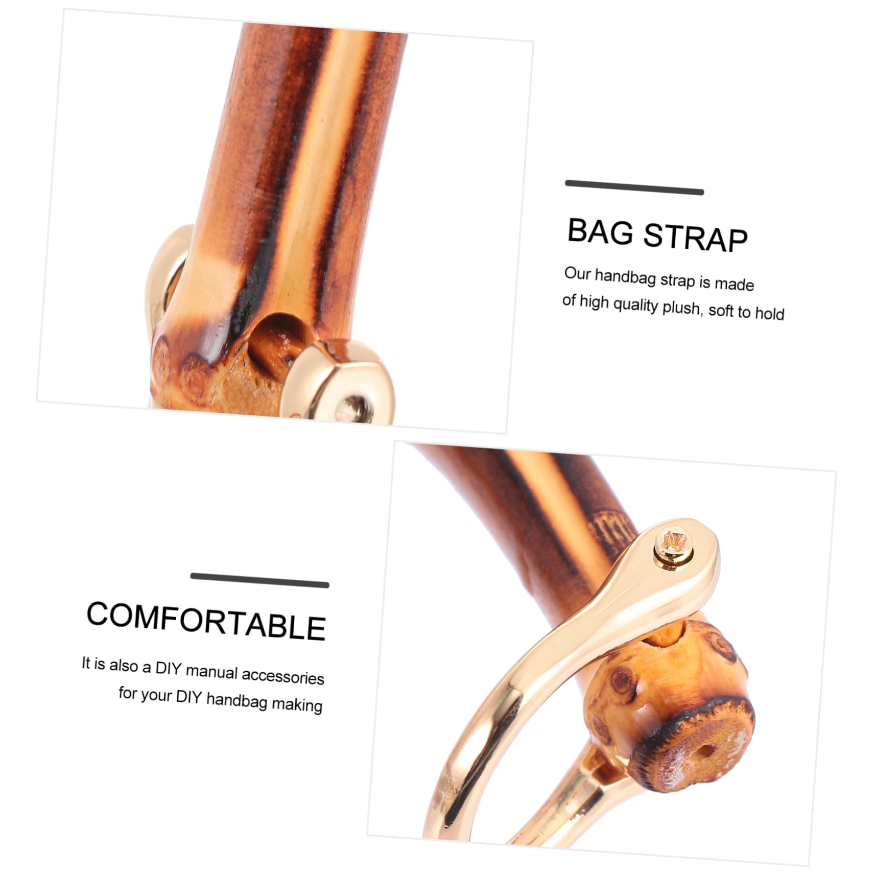 SEWACC 3 Series Asas De Mano Diy De Bambú Para Bolsos Reemplazos De Mango Para Clutch De Instalación Rápida Costuras Diseño Moderno Y 2 Piezas X 3