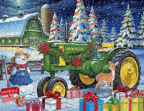 Rompecabezas Springbok John Deere Festive Farm Surprise 500 piezas | Rompecabezas de granja navideña con piezas de corte único, hecho en EE.UU., materiales ecoamigables, póster incluido miniatura 7