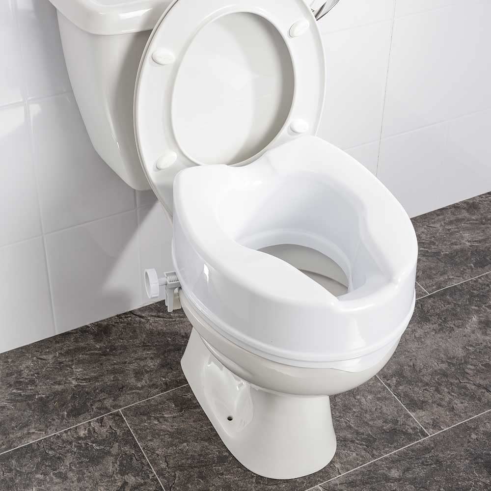 TAN45Raised Toilet Seat for Senior Citizens | Commode Raiser, Standard Seat,White, Lightweight and Portable Westren Seat Lifter, Bathroom Seat 4 Inch