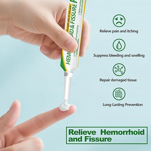 Miniatura 4 de Ungüento hemorroidal (paquete de 2), crema para hemorroides y fisuras hamamelis de máxima fuerza, alivio del dolor, para picazón e hinchazón