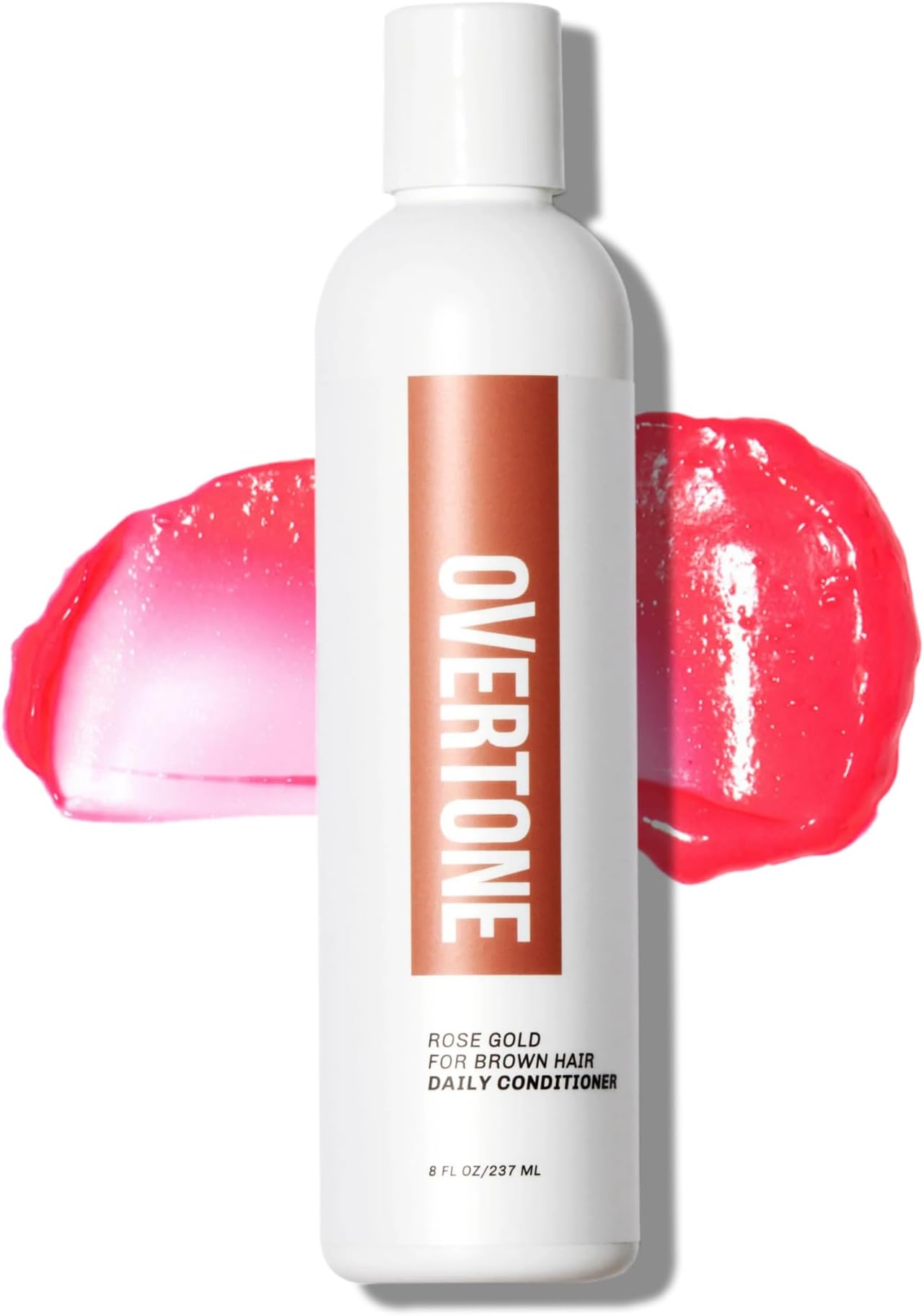 Overtone Daily Color Depositing Conditioner for Hair, Rose Gold:Temporary Pigment with Shea, Coconut & Avocado Oils, Hydrating, Vegan & Cruelty-Free, All Hair Types, 8oz.