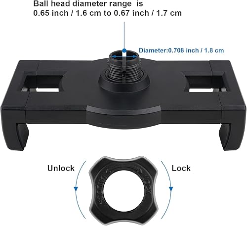 Miniatura 9 de Soporte para tableta con 3 adaptadores de bola, aleación de aluminio de 0.669 in a 0.669 in0.669 in a 0.787 in0.669 in a 0.984 in, compatible con