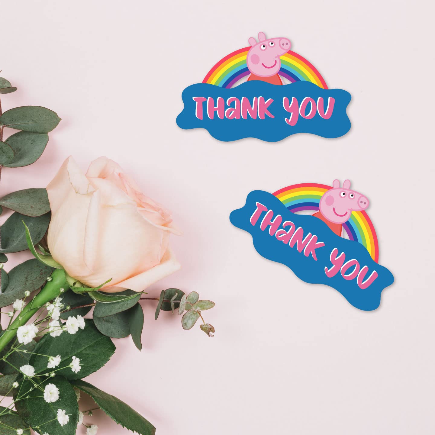 Festiko® Cartoon Pig Thank You Cards (24 Pcs), Theme Birthday Supplies, Return Gifts for Kids, Gift Accessories, Party Items, Cartoon Pig Stationary Supplies - Image 5 thumbnail