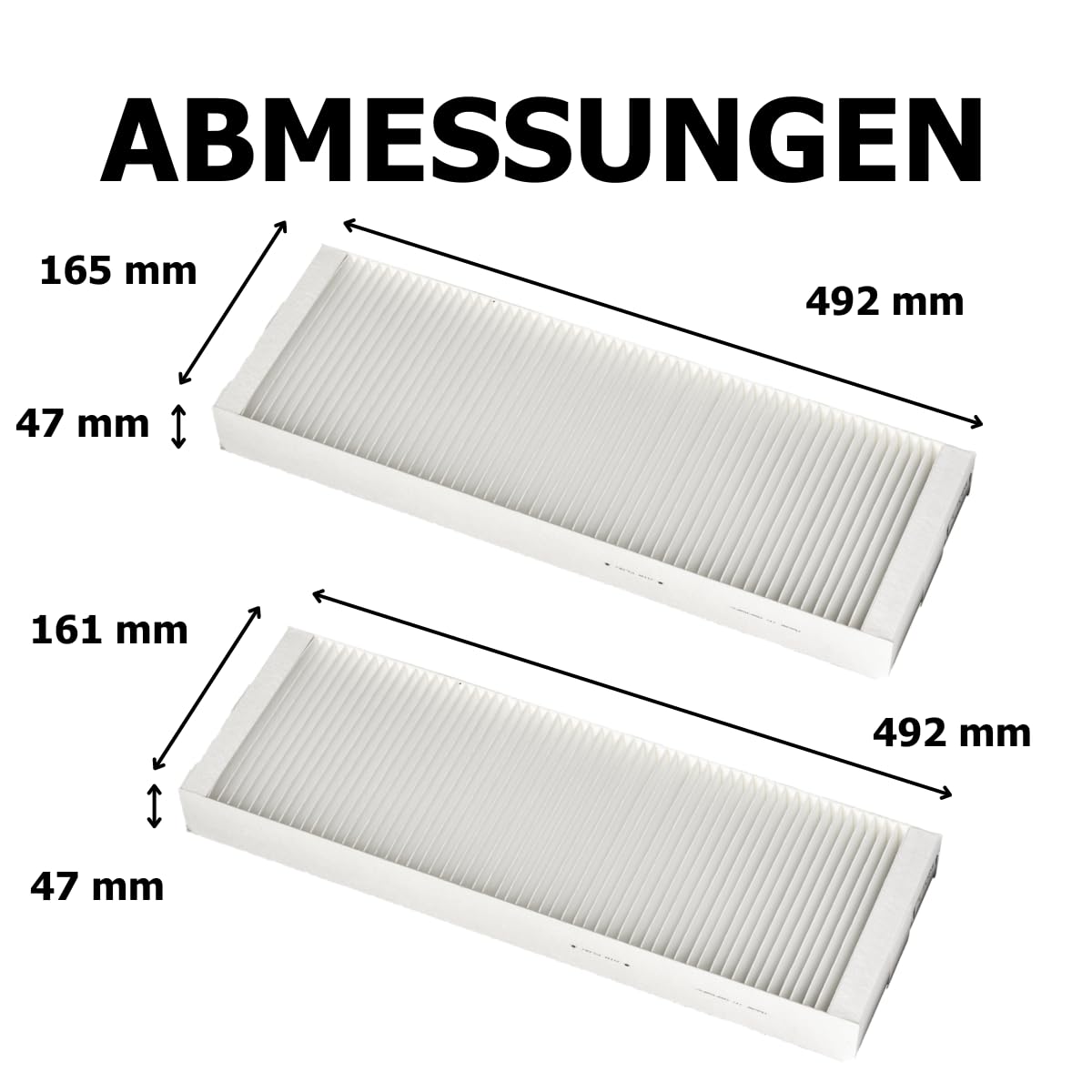 Tops Filter Für Vaillant RecoVAIR VAR 260/4 (E) / 360/4 (E) | 12x Vaillant Filter F7 G4 | RecoVAIR 260/4 Filter | Filter Lüftungsanlage Vaillant | 6x 165x492x47 mm + 6x 161x492x47 mm