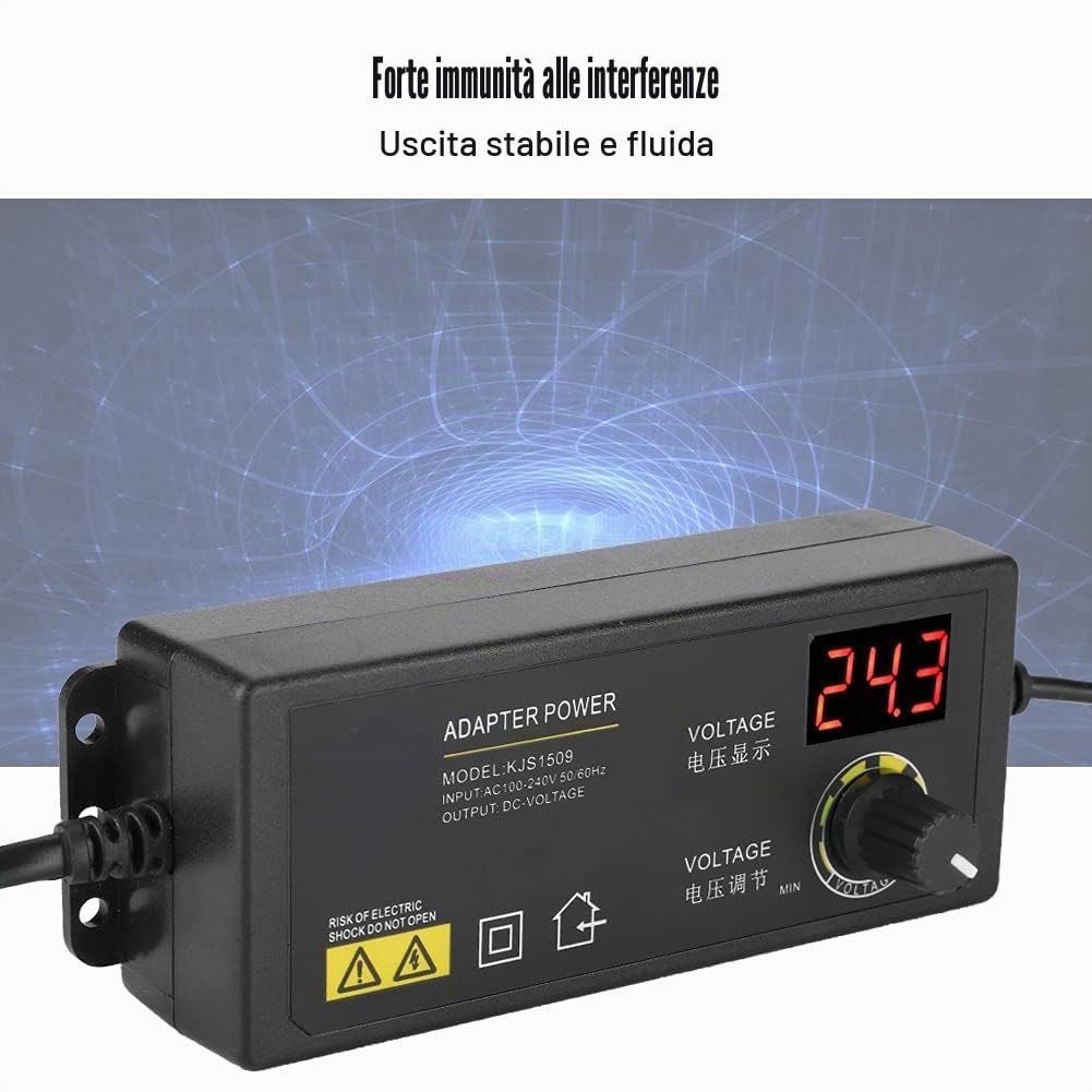 Caricabatterie 32V 1.5A Alimentazione Universale 336V Ampia Gamma Accessori per Adattatori di Alimentazione Regolabili Antiinterferenza 60W 1.5A Adattatore CA CC Spina Europea 100