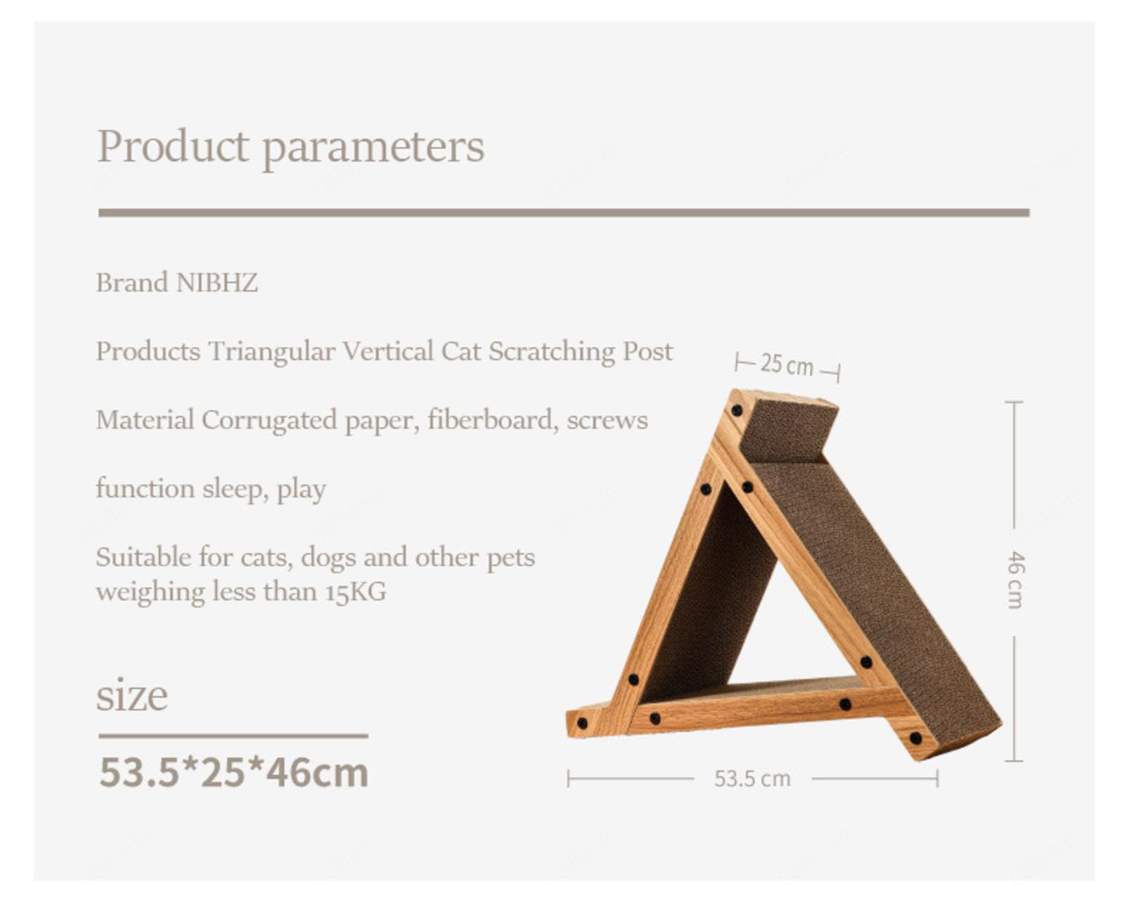 NIBHZ Cartón rascador, Poste rascador Vertical para Gatos, Proteger alfombras Moler Almohadilla de Tablero Vertical para Gatos, para Accesorios de, Rascador para Gatos