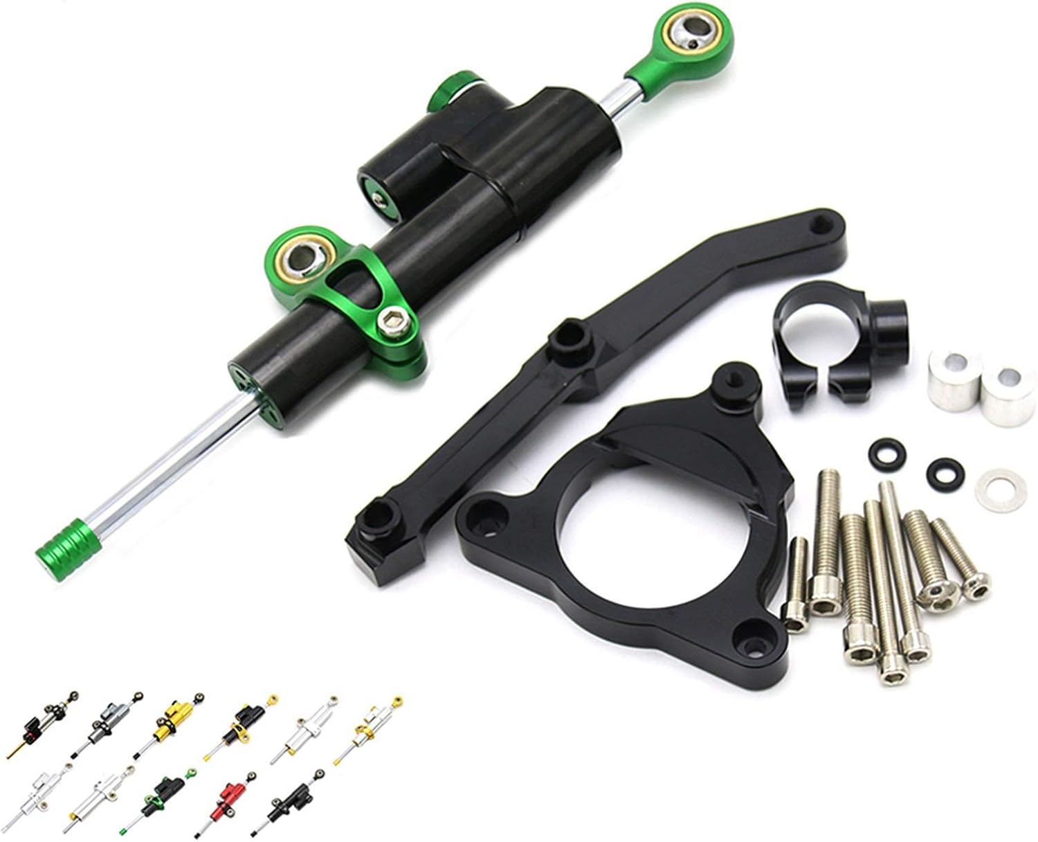 Motorcycle Accessories Steering Stabilize Damper Bracket Mount Motorbike Damper Steering For Kawasaki Z800/E version Mounting Kit(Green)
