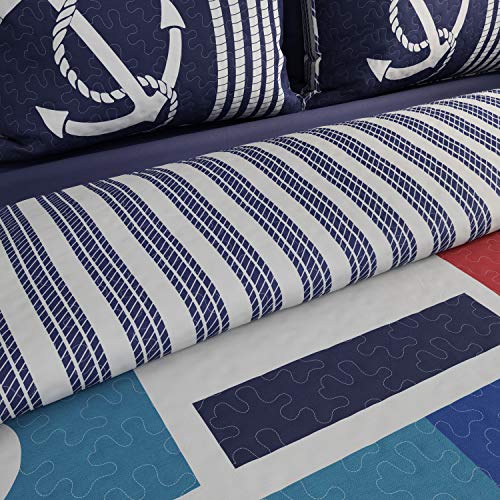 Colcha Twin XL con temática náutica para decorar dormitorios de verano 3