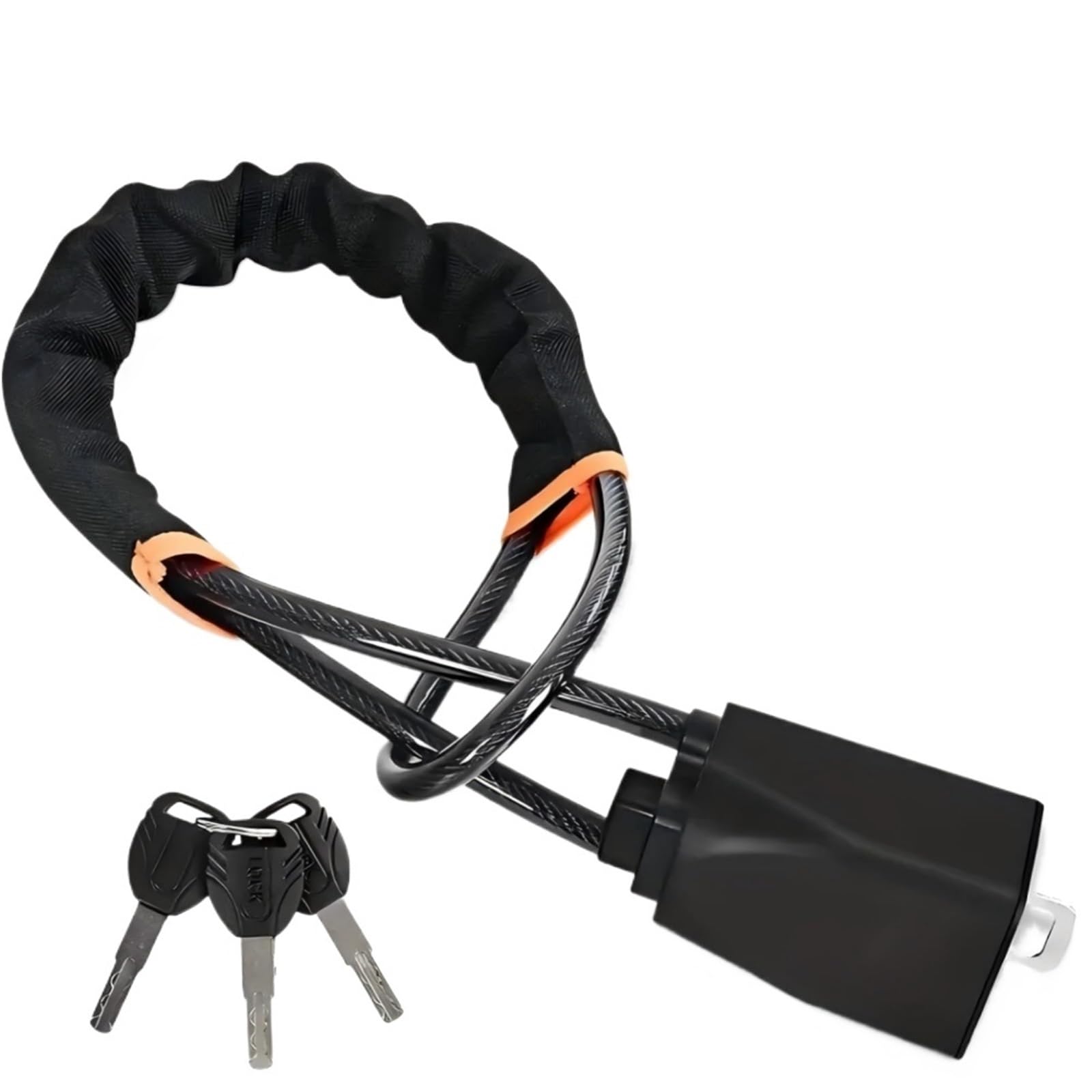 Dispositivo antifurto universale for bloccasterzo auto con fibbie for cinture di sicurezza 3 chiavi, for camion, SUV, furgoni, camper Per Auto Furgoni e Suv(Black)