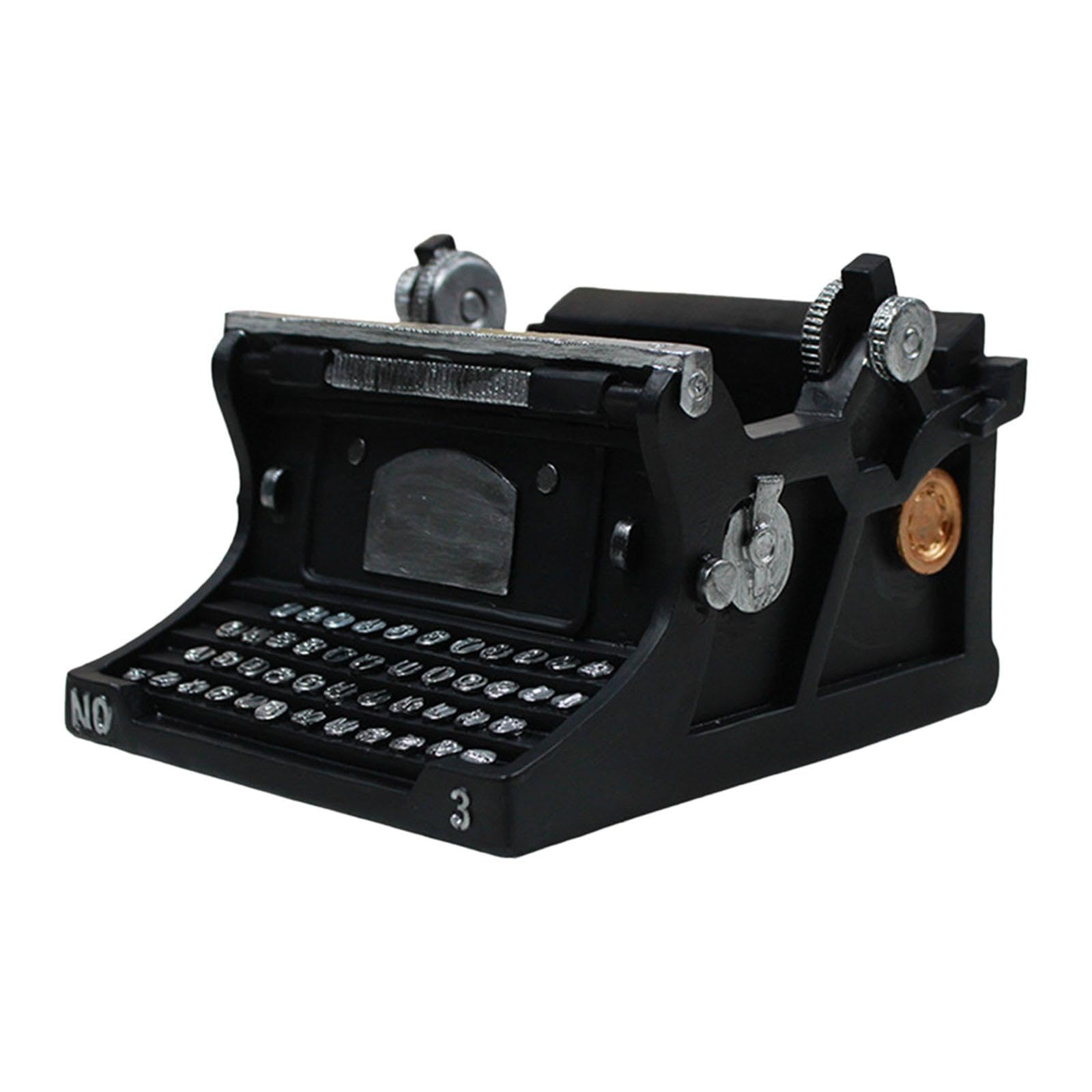 UJEAVETTE Typewriter Figurine Flower Planter Table Ornament for Small Plants Versatile Black-image-20
