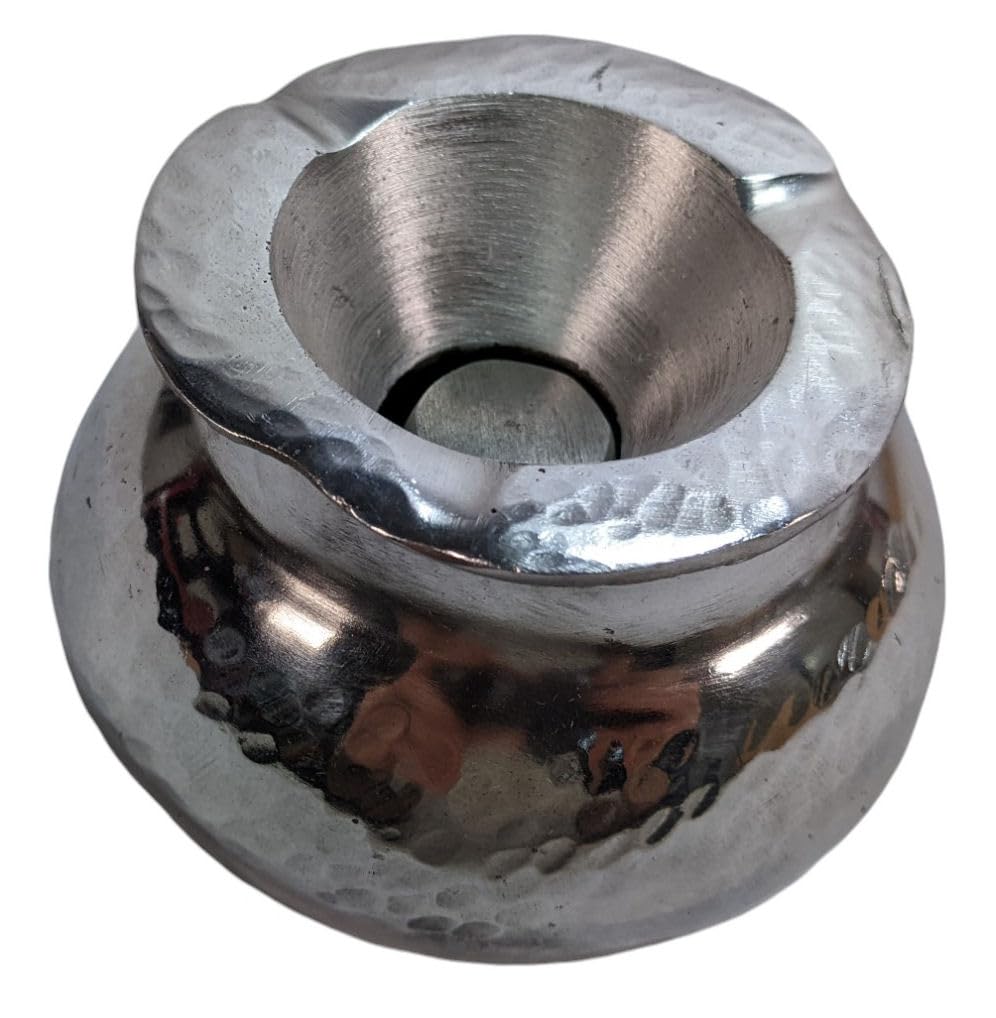 1 posacenere in alluminio martellato fatto a mano dal Marocco, 9 cm, senza fumo