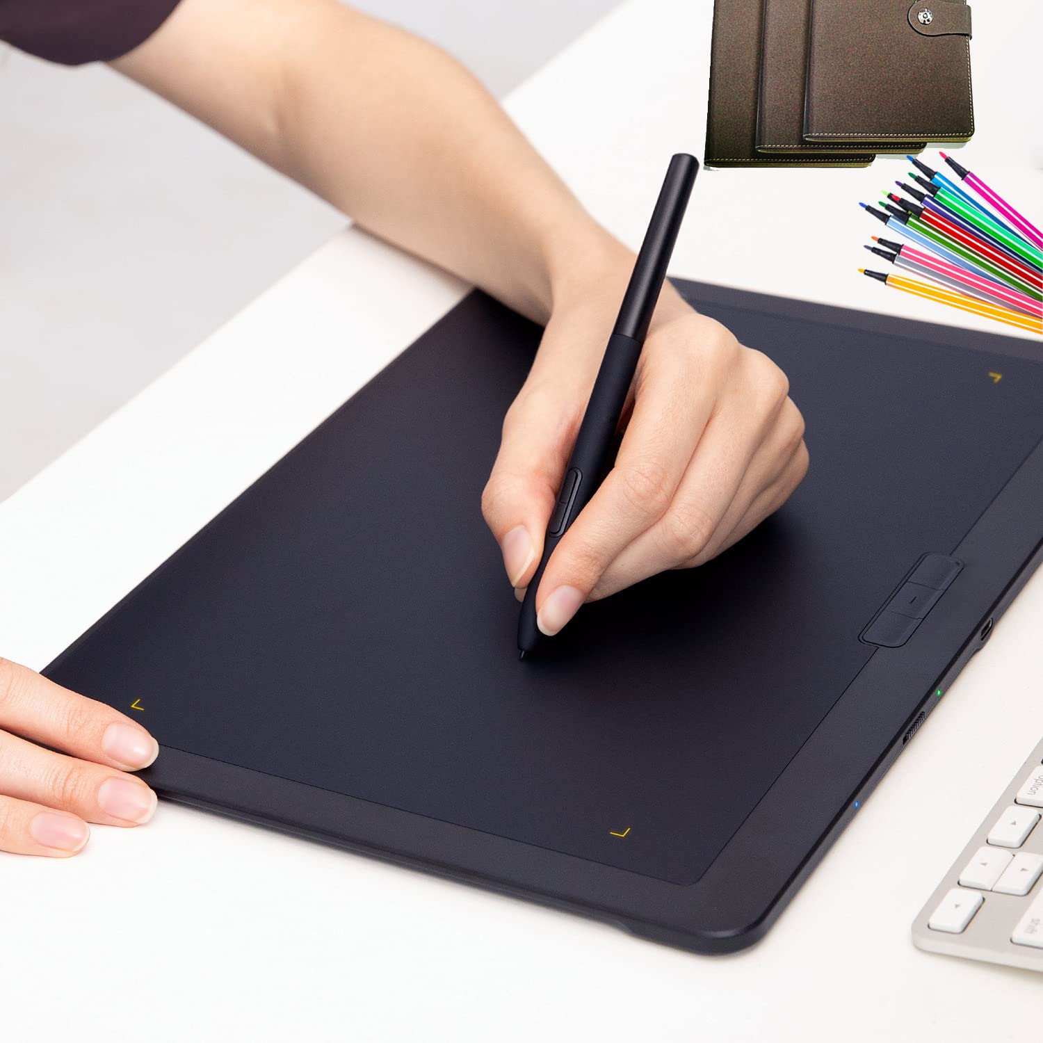 [10 sztuk] Zapasowe końcówki do Wacom Bamboo Intuos Rysunek Tabletki Długopis zapasowy końcówki do długopisu + narzędzie do rysowania tabletów CTE-, MTE-, CTL-, CTH- Serie, Czarny