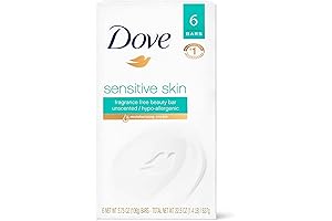 Dove Bath Bars, Sensitive Skin, Unscented