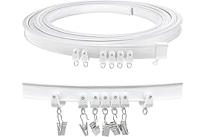 TOKPLNU Ceiling Curtain Track, Flexible Bendable Track 12Ft