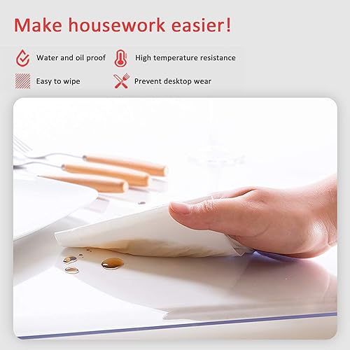 Miniatura 4 de Protector de mesa transparente de PVC de 0.118 in de grosor, impermeable, transparente, para mesa de comedor, tapete de muebles, protección para