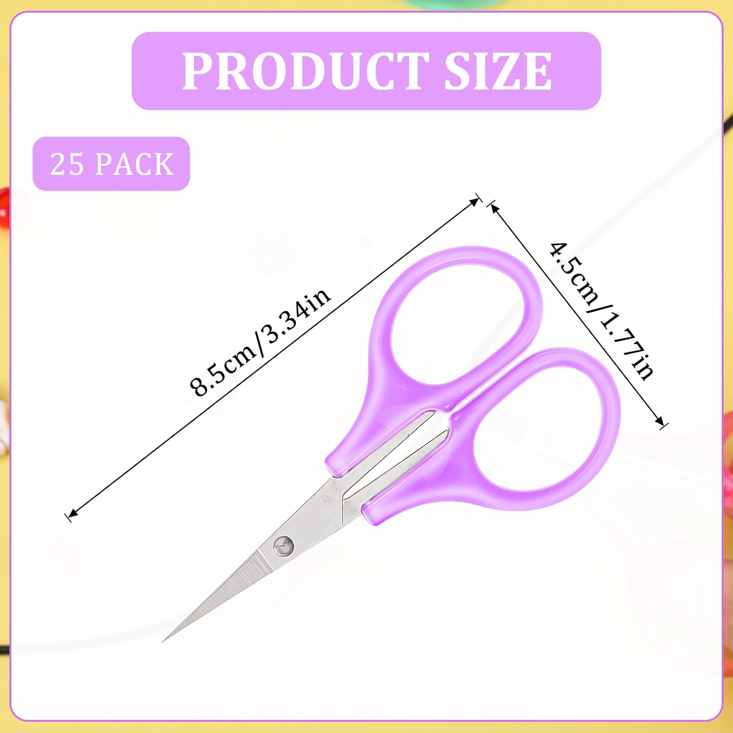 25 Pcs 3.3 Inch Mini All Purpose Scissors, Tiny Sharp Stainless Steel Travel Sewing Scissors with Protective Cover & Straight Fine Tips, Small Craft Scissors for DIY, Sewing & Paper Cutting