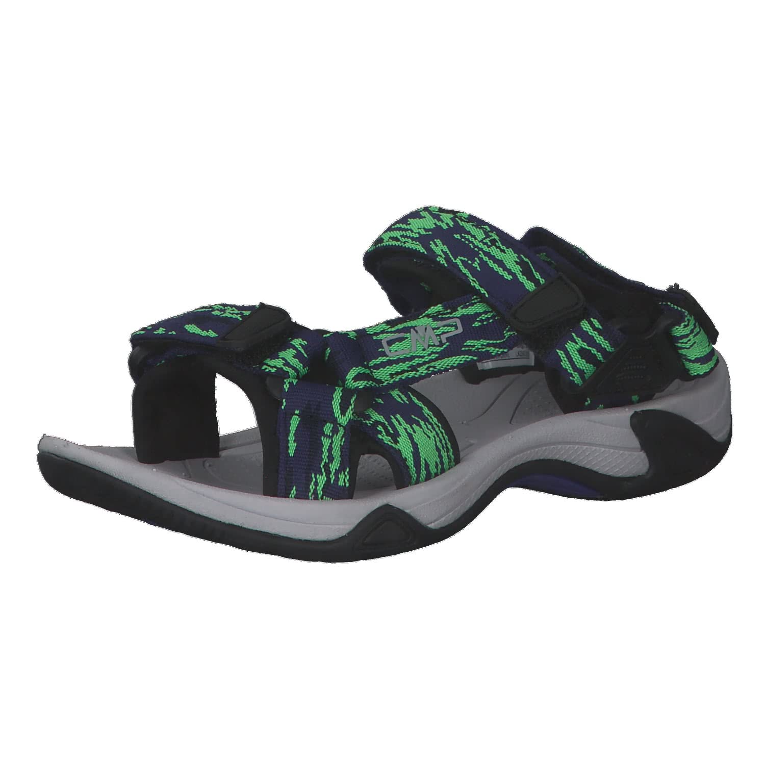 CMP Hiking Sandal Shoe, B.Blue-Green Fluo, 12.5 UK