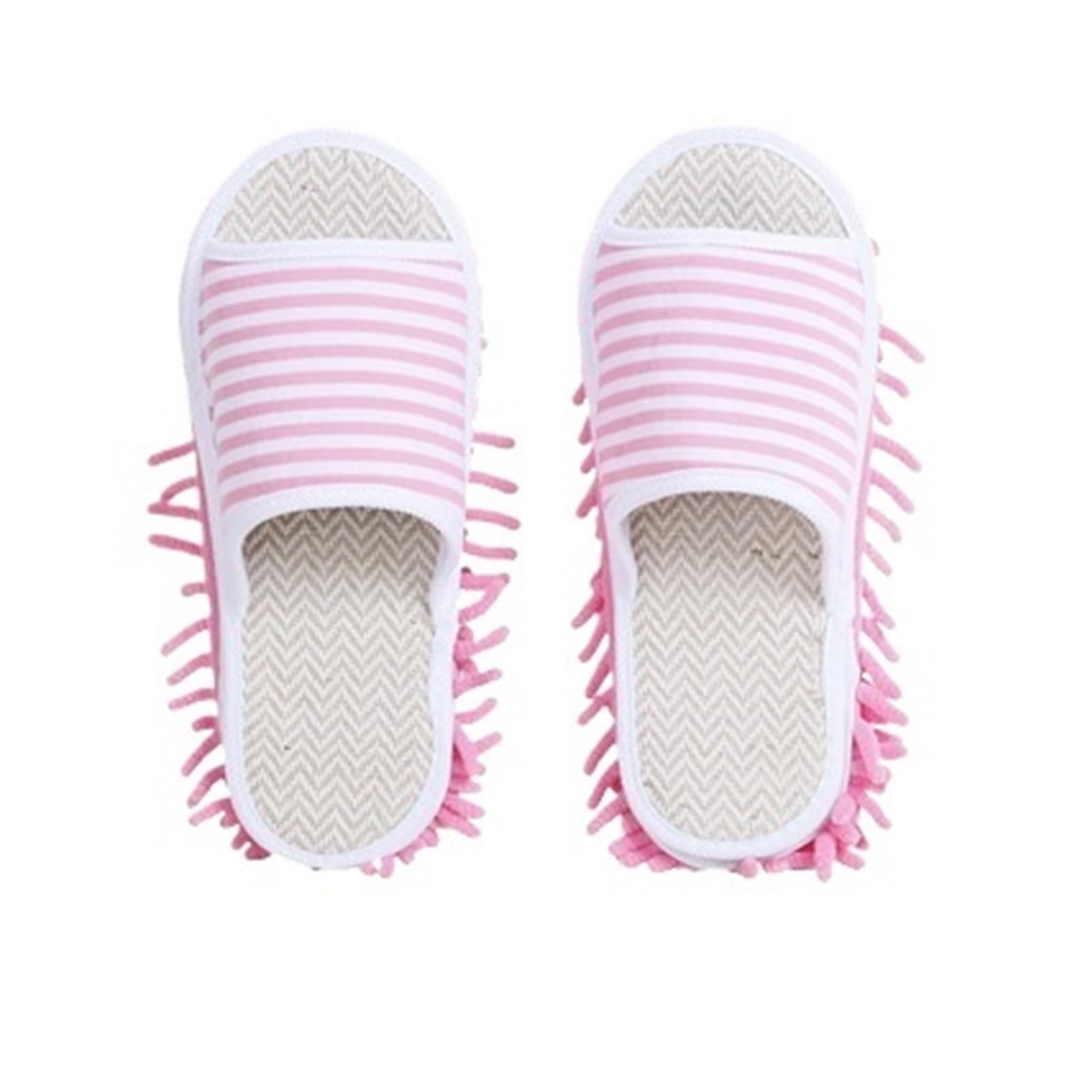 SFQEVHRZ Mop Slippers， Detachable Linen Floor Cleaning Slippers Spring Summer Washable Lazy Shoe(Roze,M 39 41 yards)
