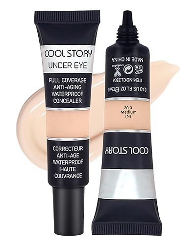 2 correctores para debajo de los ojos, cobertura completa, corrector de color impermeable, cobertura durante todo el día, ojeras, hinchazón,