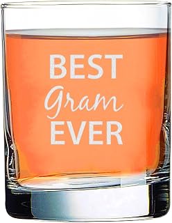 Best Gram Ever - Whiskey Bourbon Glass Old Fashsioned 10.5 Oz Laser Engraved Clear Cocktail Glasses Etched Crafted Work Custom Gift Cup Mug