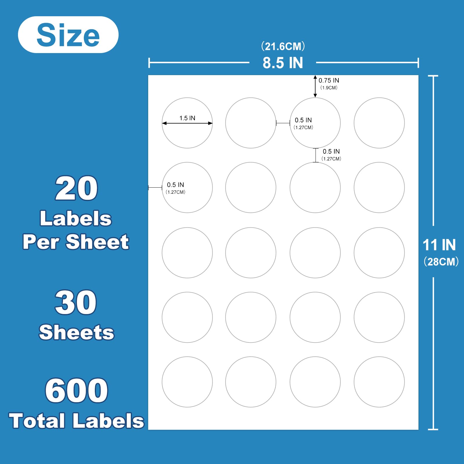 amazon-com-pony-packaging-1-5-round-sticker-labels-white-printable-sheets-circle-stickers-30-sheets-600-labels-hb-c020-office-products for 1 5 Inch Circle Template Free Printable Amazon.com : Pony Packaging 1.5