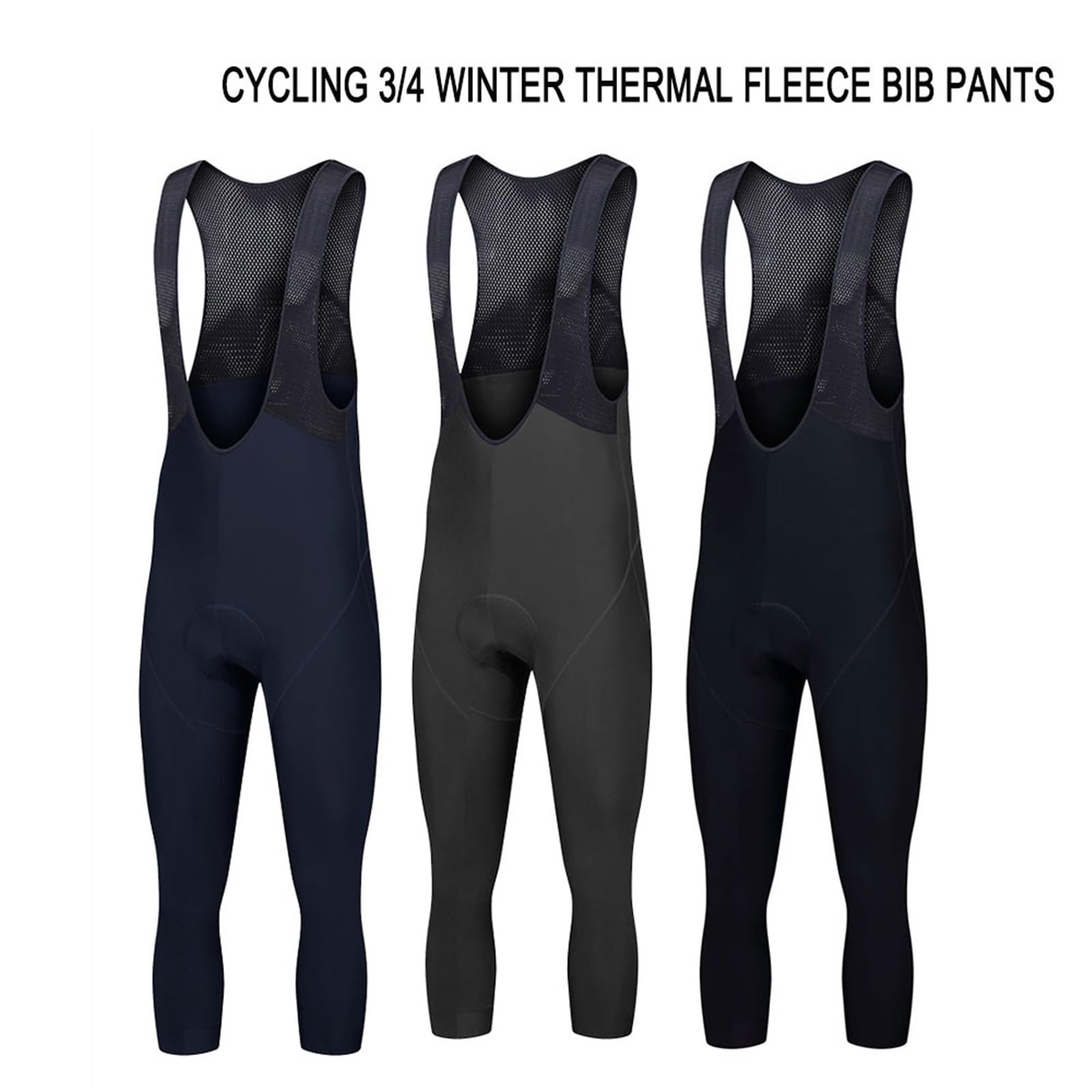 Culote Con Tirantes Pantalones con tirantes de ciclismo 3/4, pantalones cortos con tirantes de ciclismo de lana térmica for invierno, pantalones largos for montar en bicicleta de 6 horas for hombre(Da