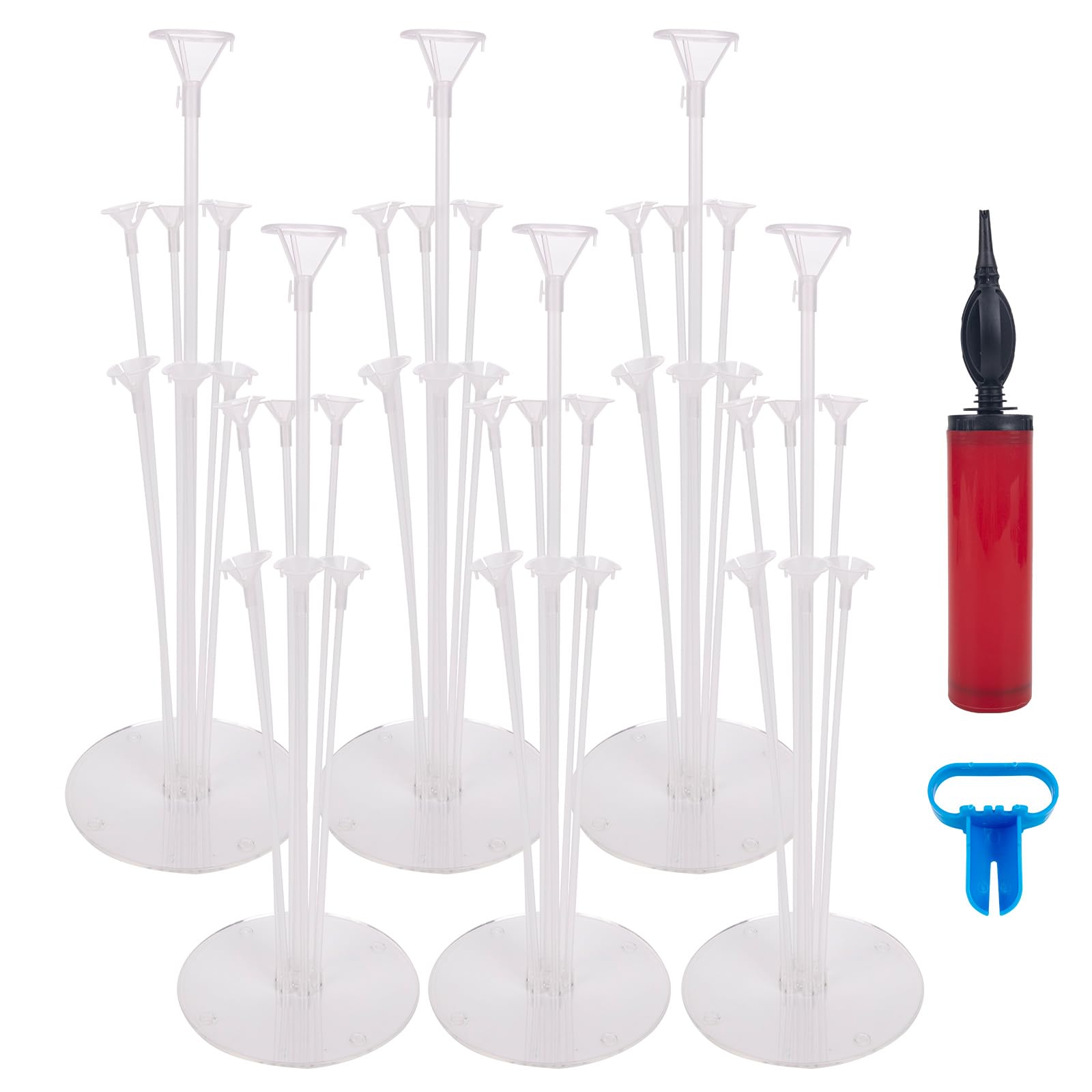 HPLYEL 6 Sets Balloon Stand Kit, Balloons Sticks Holder With Base Birthday Wedding Graduation Party Decortaions Table Centerpieces Arch Kit - View #2