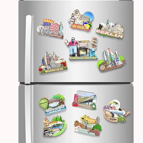 Miniatura 4 de Imán del Parque Nacional de Redwood de los E.E.U.U. Imán del refrigerador de madera 3D, monumentos de viaje, coleccionables, recuerdos, decoración