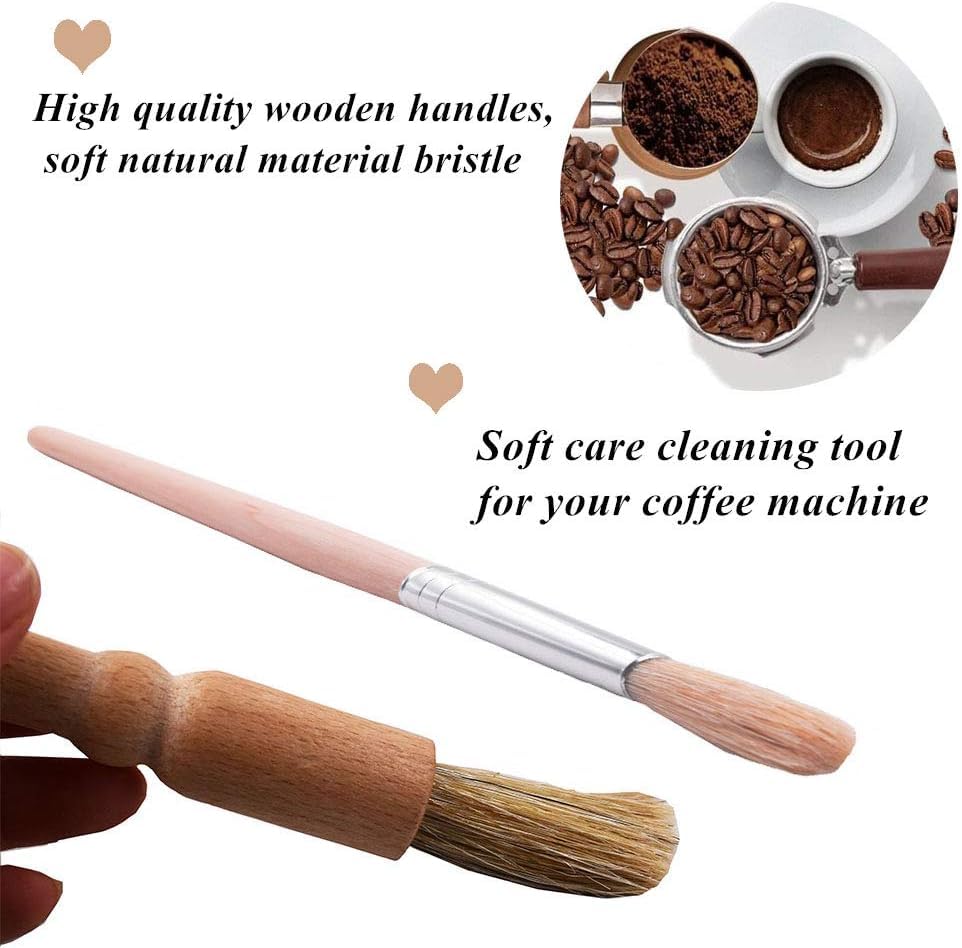 Image of THW Pack of 5 Coffee Brush, Coffee Grinder Cleaning Brush, Espresso Cleaning Brush, Coffee Tool Cleaning Brush, Used for Cleaning Coffee Machines in Kitchens and Cafes