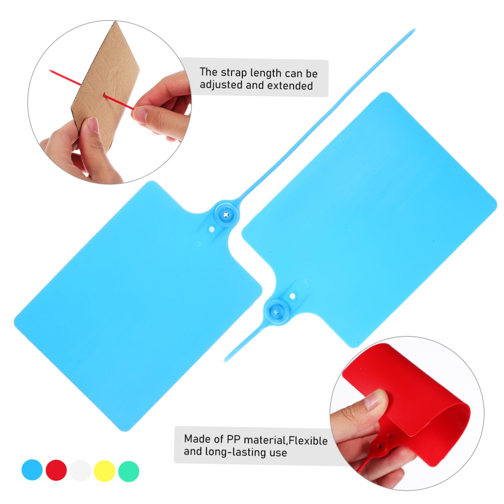 Plástico Pp Etiquetas con Bridas de Envío, 100 Piezas | Clasificación y Almacenamiento de Mercancía o Alimentos, Ligeras, Fáciles, No se Rompen con Facilidad