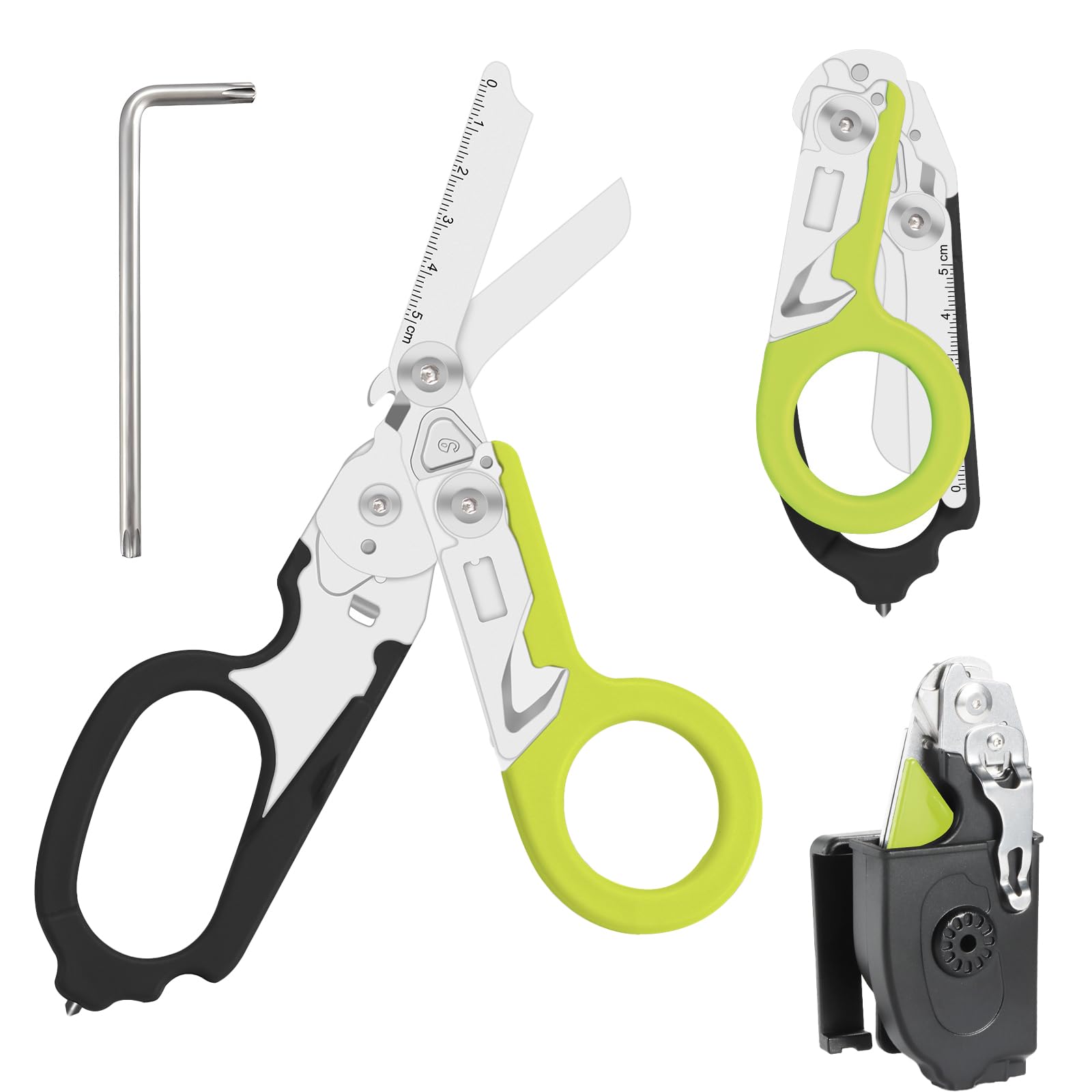 Ziyero 6 in 1 Raptor Response Emergency Shears, Tough Cut Scissors, Multi Tool Pliers Shears