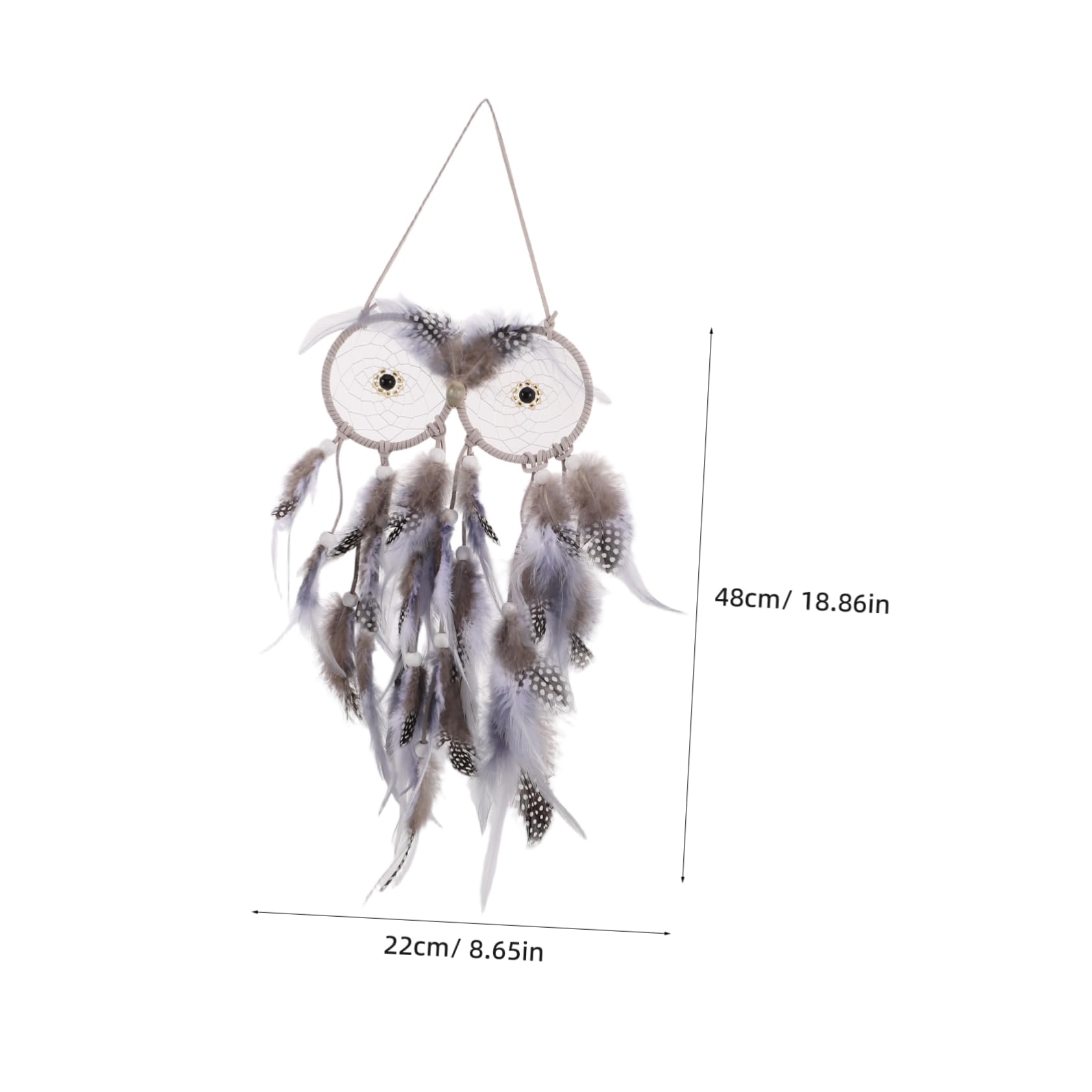 Cabilock Owl Shaped Dream Catcher Handmade Wall Hanging Decoration for Bedroom Unique Boho Style Home Decor for Promotes Peaceful Sleep and Positive Dreams