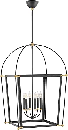 Hinkley Selby Six Light Pendant, Black