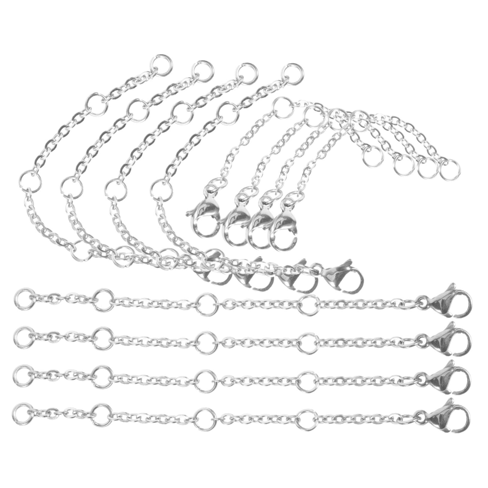 Tofficu 120piezas Extensores De Cadena Inoxidable Para Collares y Pulseras Para Diy Joyería